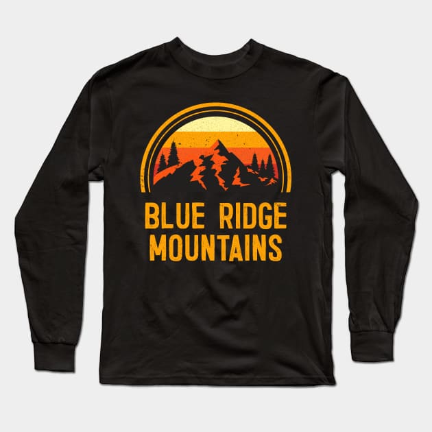 Blue Ridge Mountains Nature Outdoor Hiking Souvenir Vintage Long Sleeve T-Shirt by kalponik